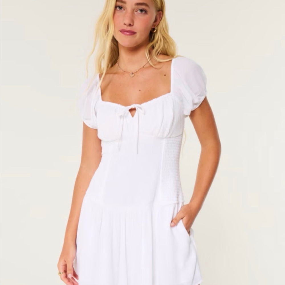 White Puff Sleeve Romper